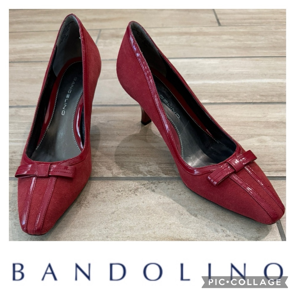 🦋Red Bandolino Kitten Heel Pumps with Bow - Selling AS-IS🦋